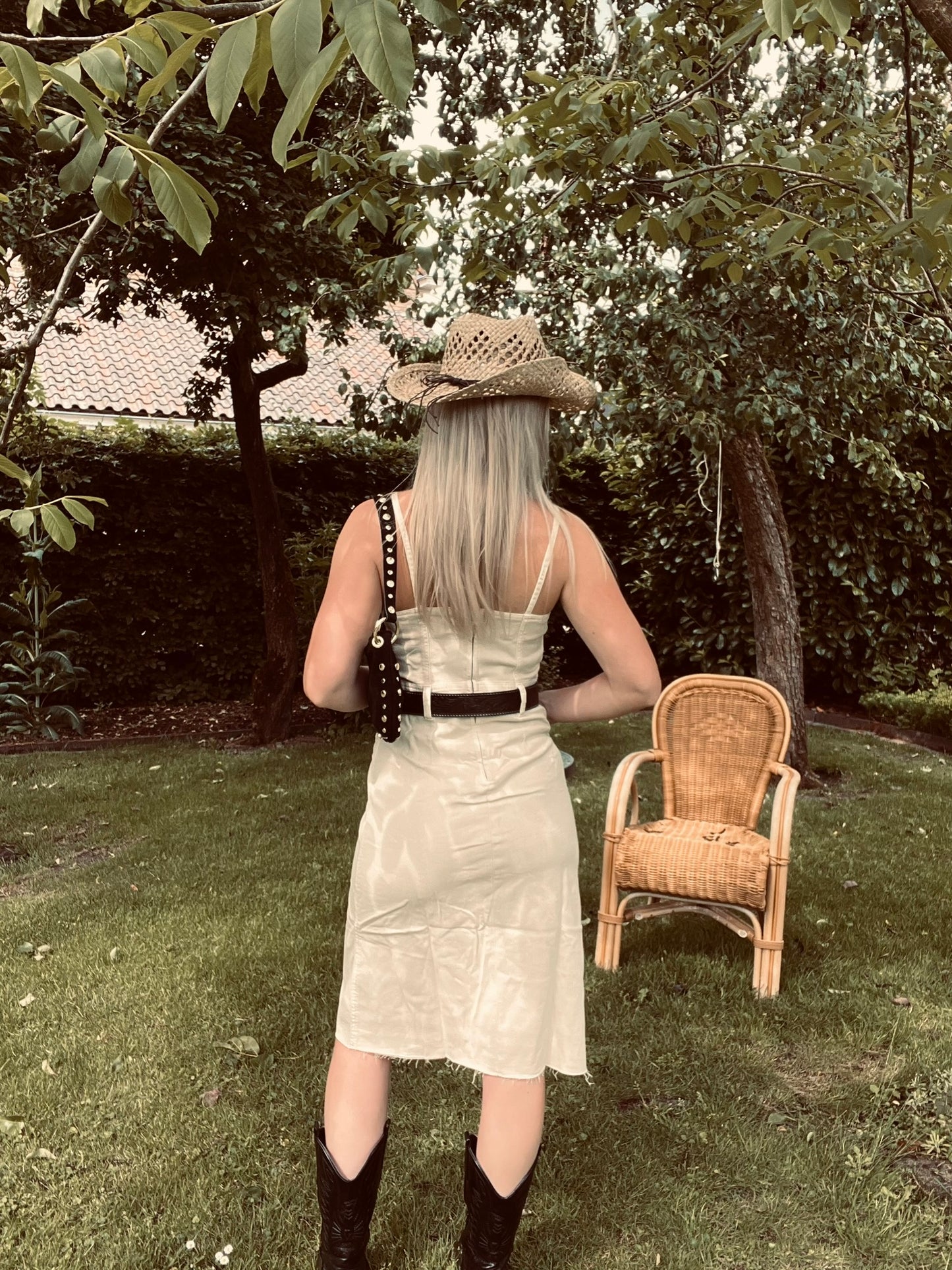 Denim Corset Midi Jurk