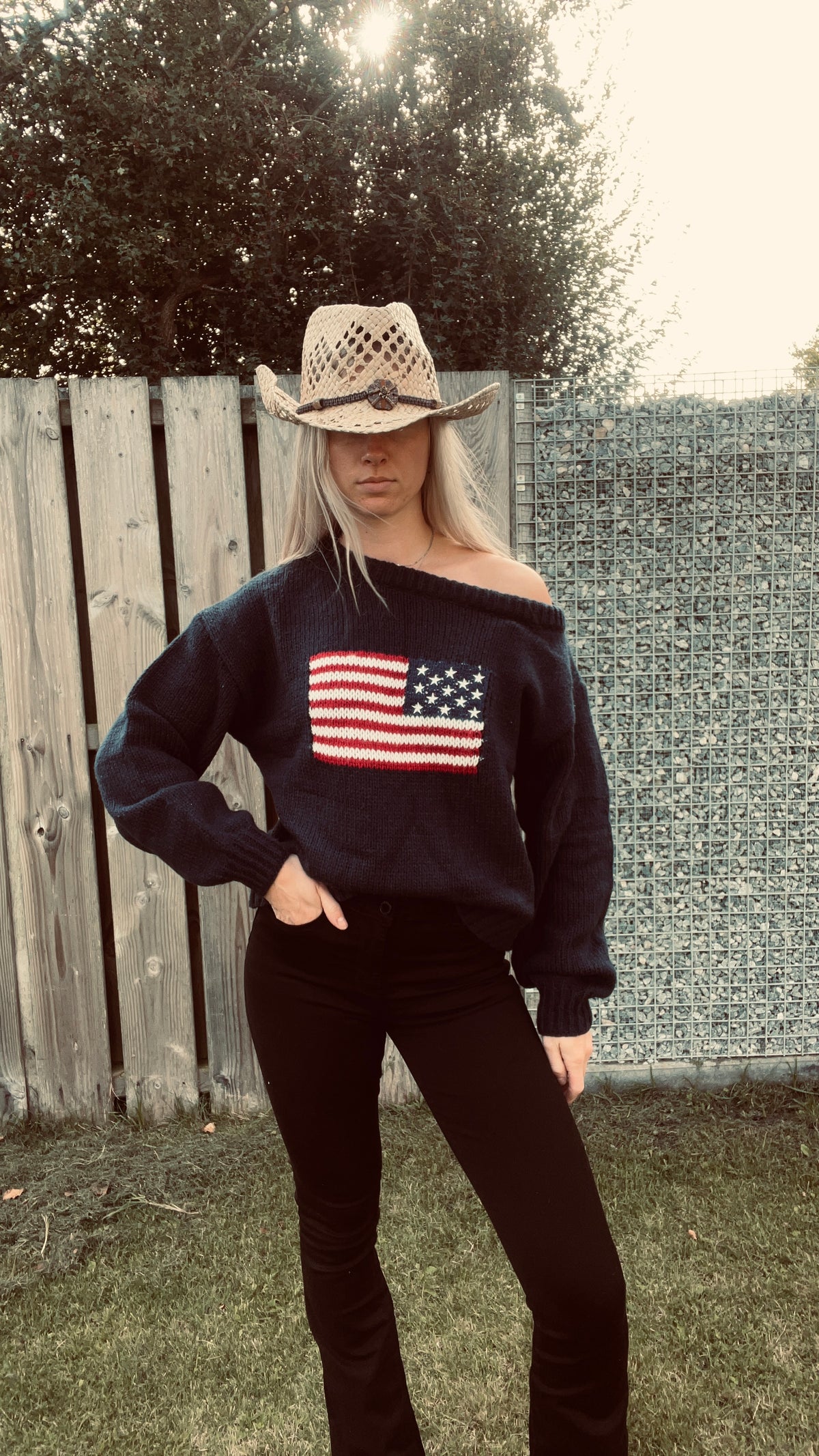 Blauwe American Spirit Sweater