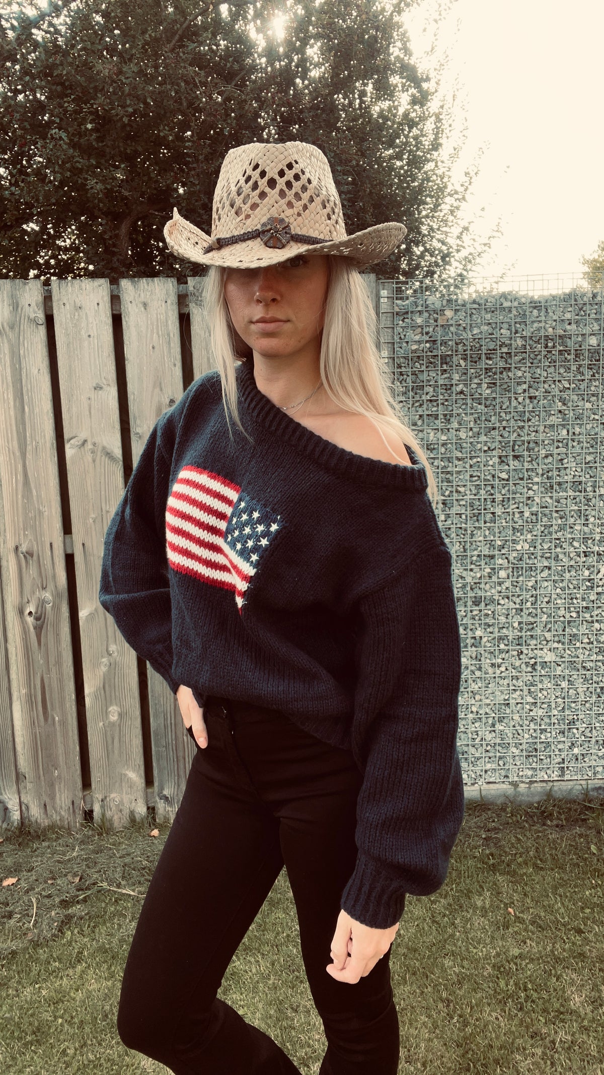 Blauwe American Spirit Sweater