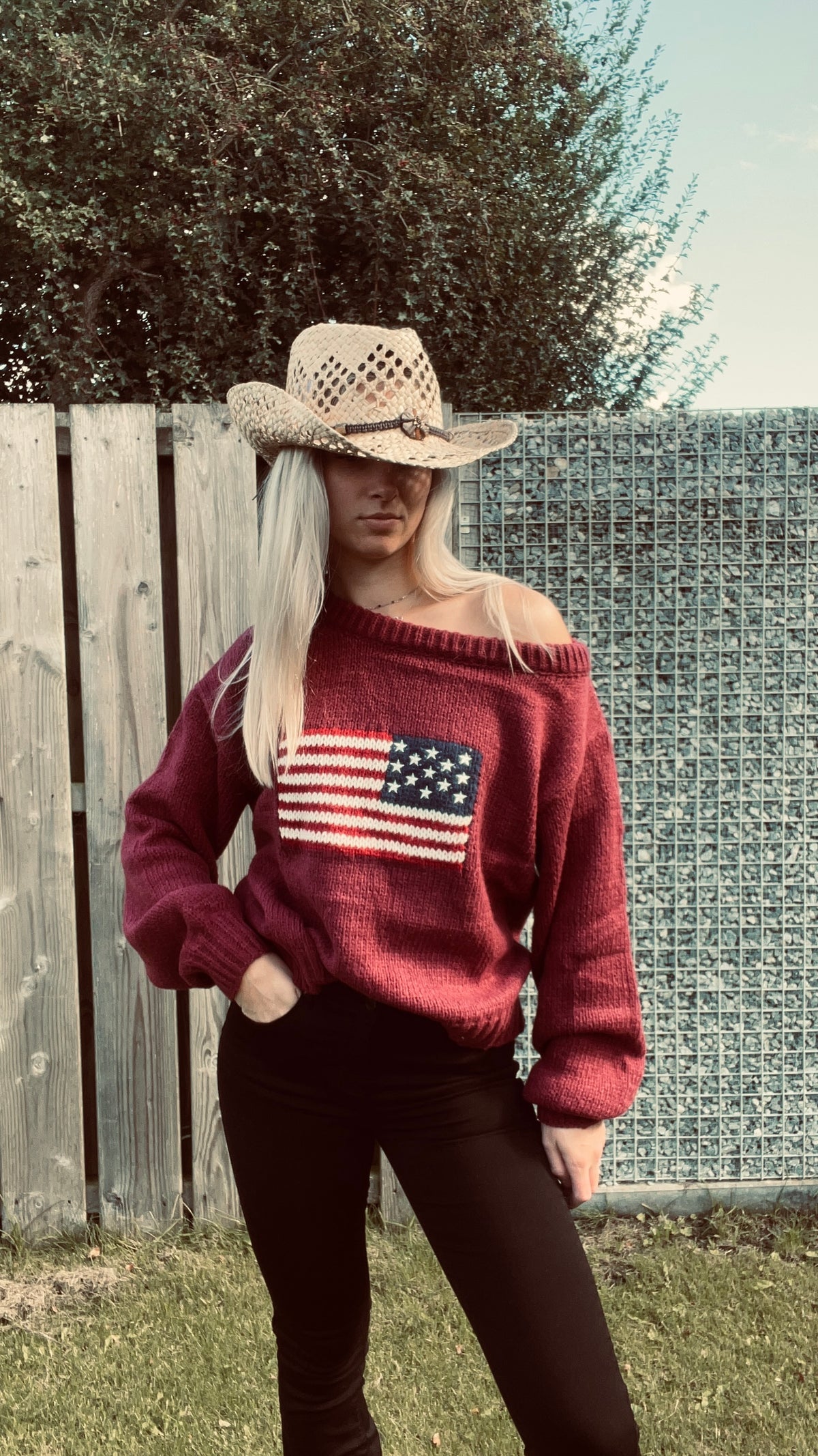 Burgundy American Spirit Sweater