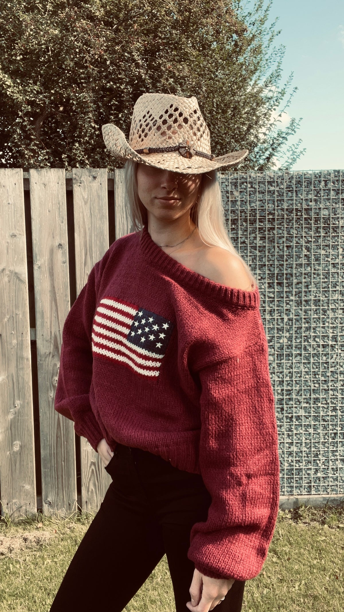Burgundy American Spirit Sweater