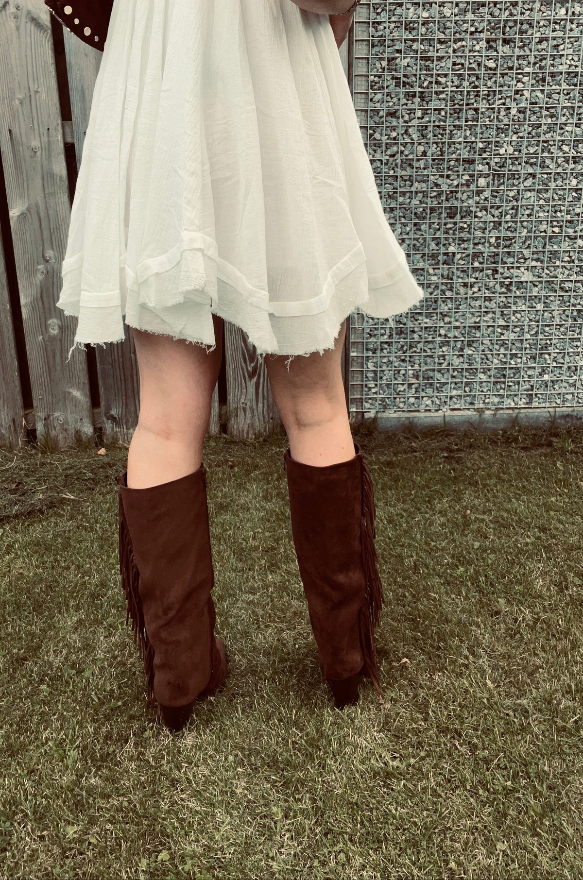 Bruine Suède Cowboyboots met Franjes
