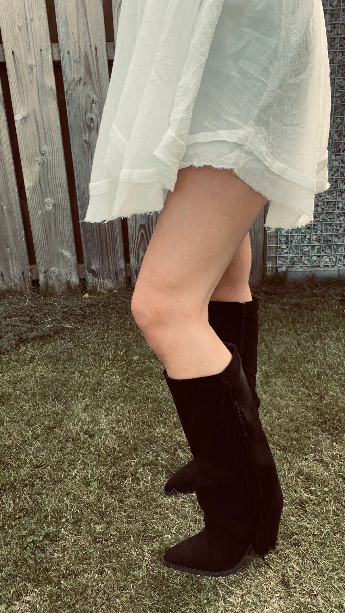 Bruine Suède Cowboyboots met Franjes