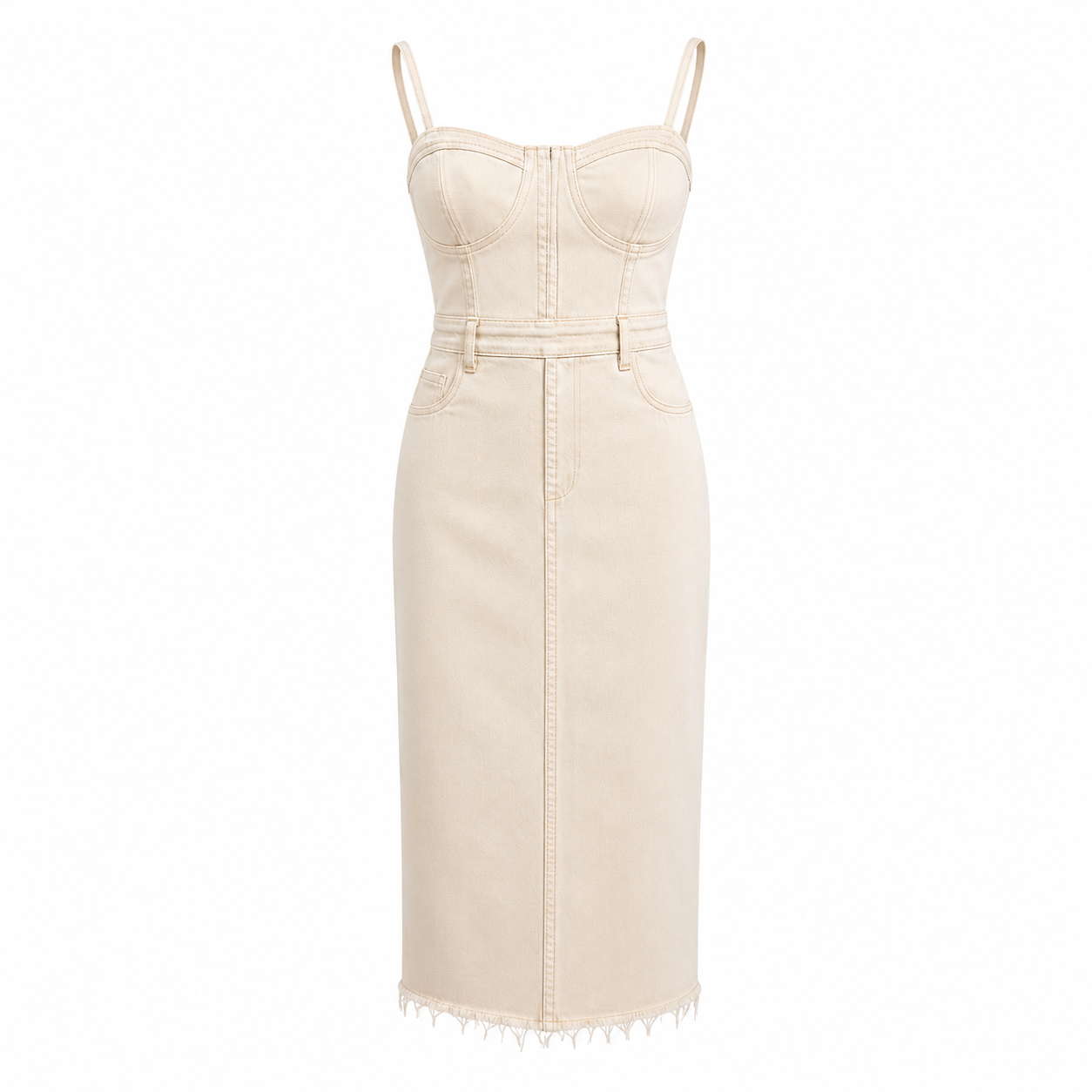 Denim Corset Midi Jurk