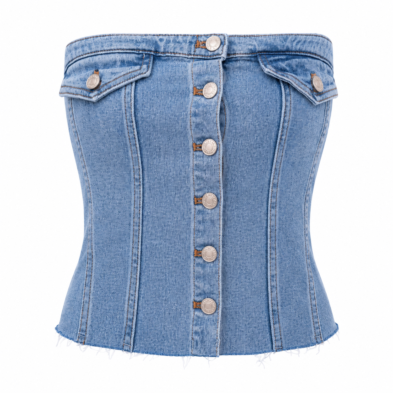 Denim Strapless Top