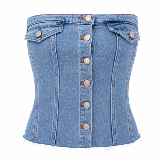 Denim Strapless Top