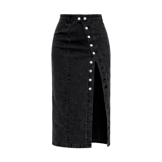 Estee Brown lange Spijkerrok met knopen