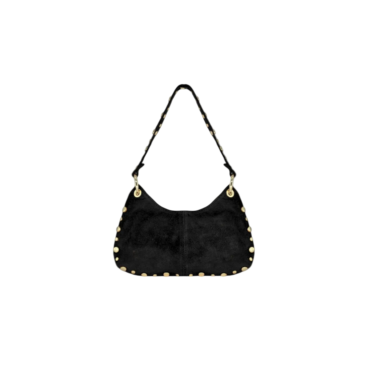 Zwarte Suède Leren Tas Met Studs