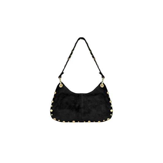 Zwarte Suède Leren Tas Met Studs