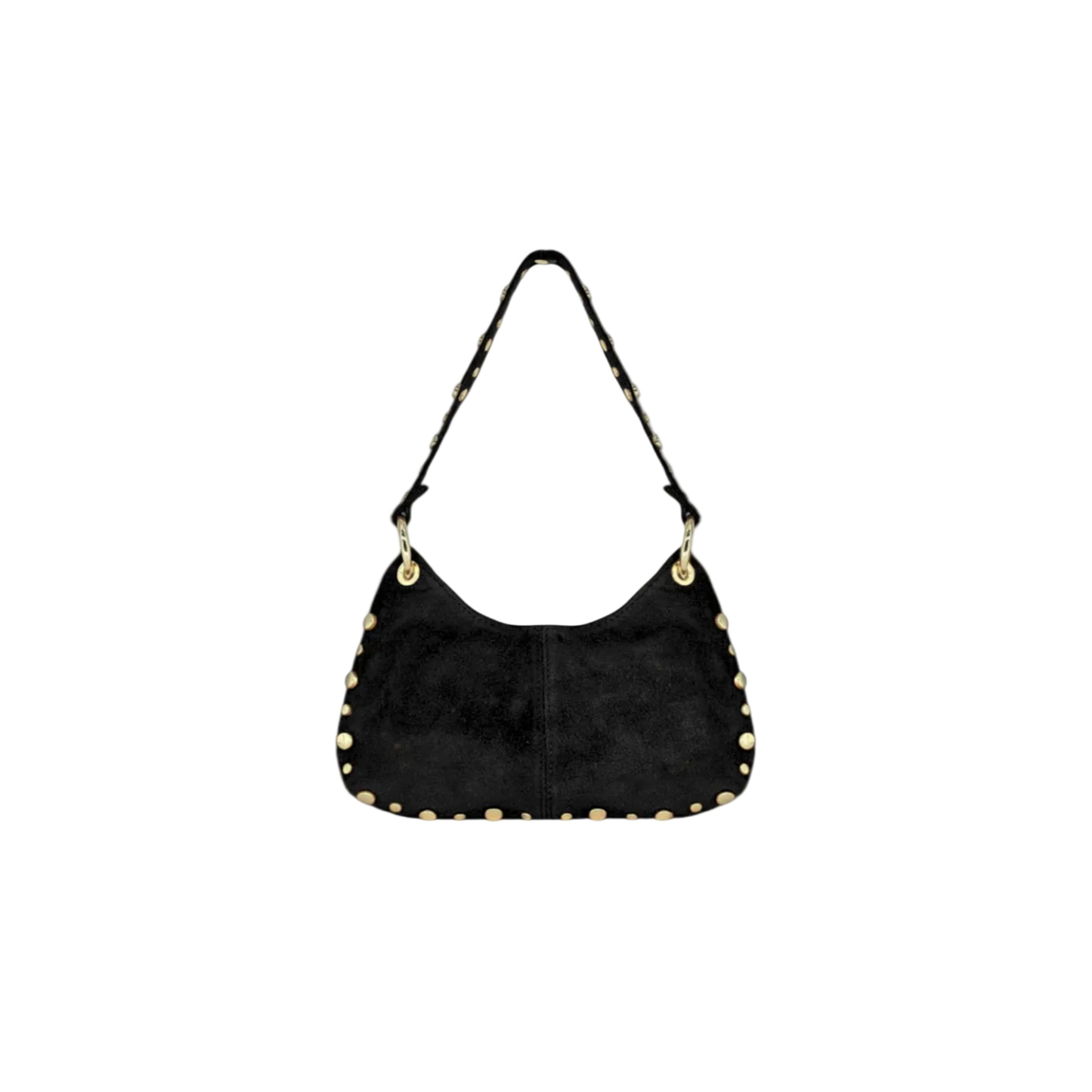 Zwarte Suède Leren Tas Met Studs