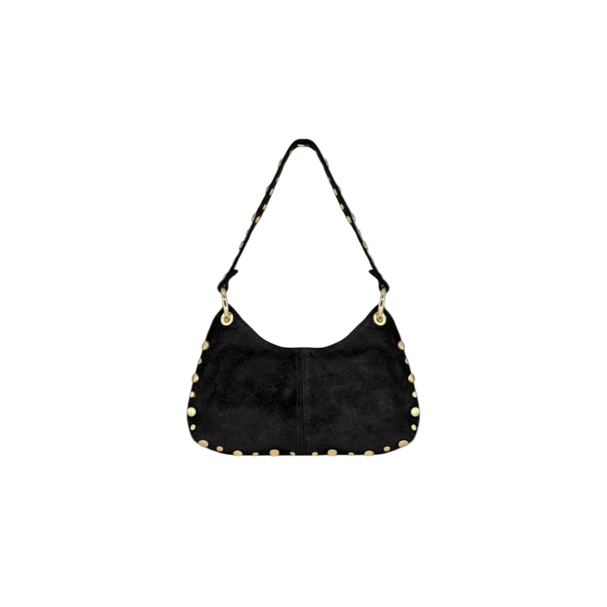 Zwarte Suède Leren Tas Met Studs