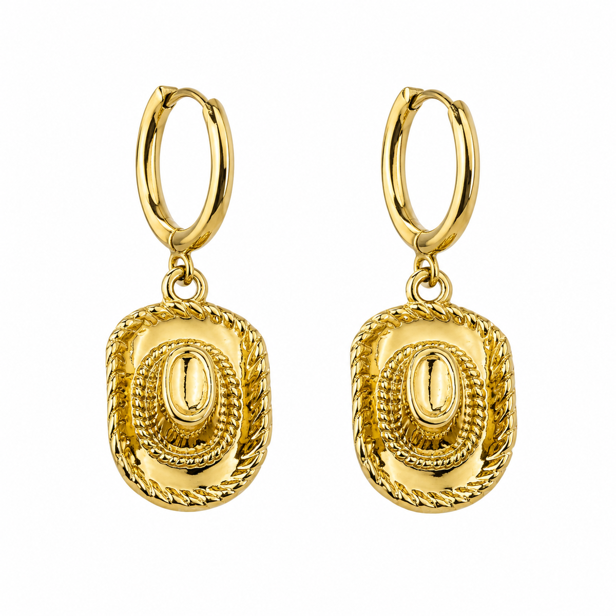 Gouden Cowboyhoed Oorbellen
