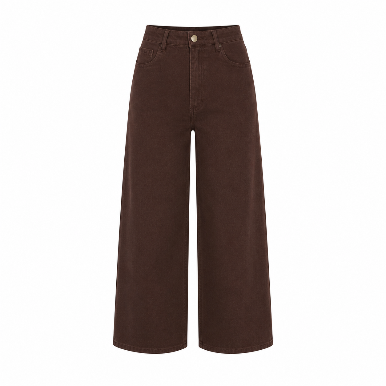 Bruine high waist wide leg jeans