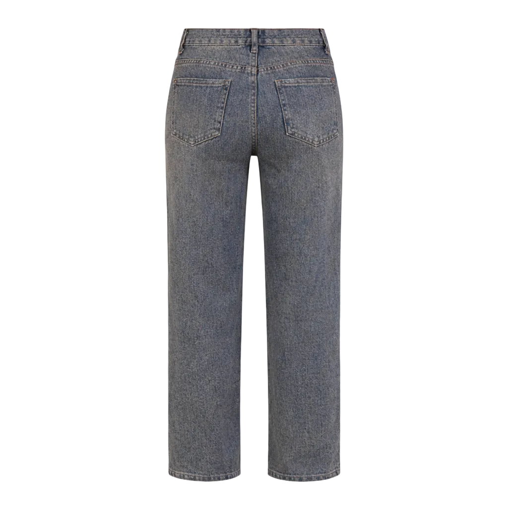 Blauwe Verwassen Glitter Wide Leg jeans
