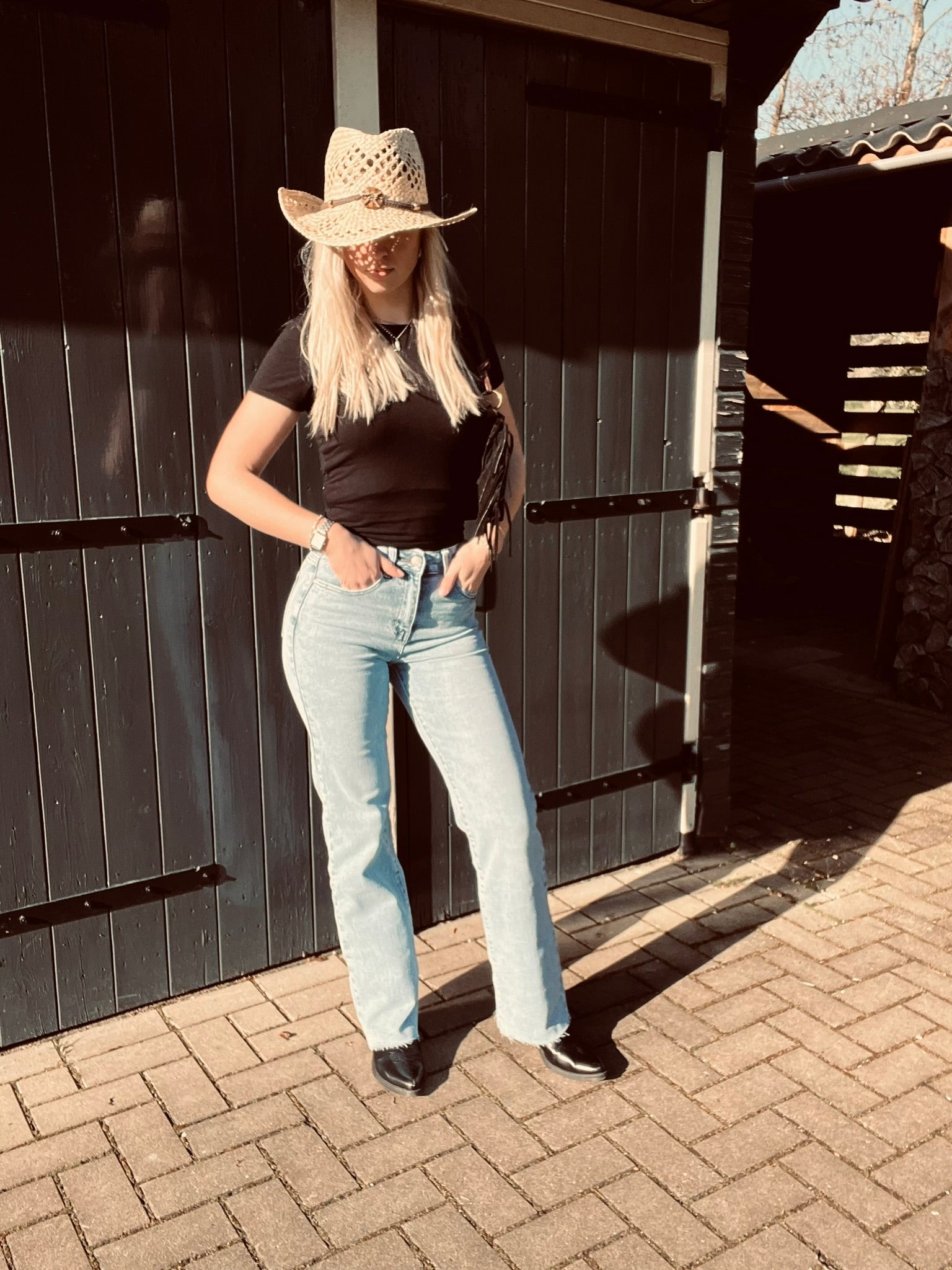 Blauwe Wide Leg Jeans