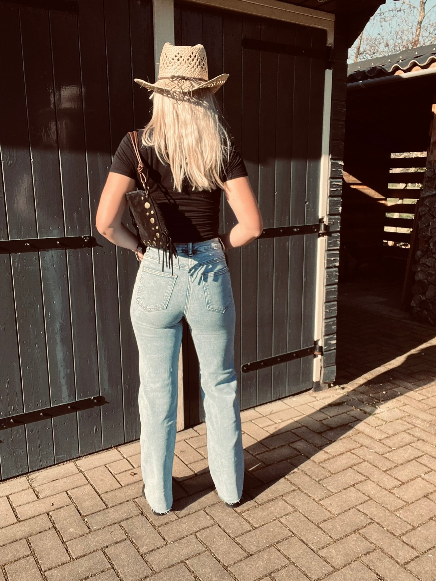 Blauwe Wide Leg Jeans