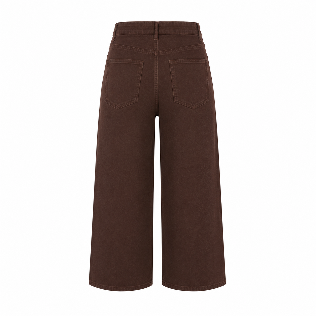 Bruine high waist wide leg jeans
