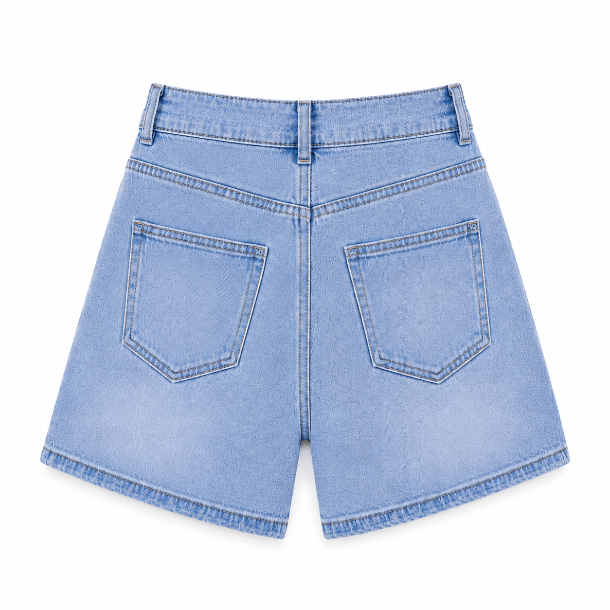 Blauwe denim asymmetrische korte broek