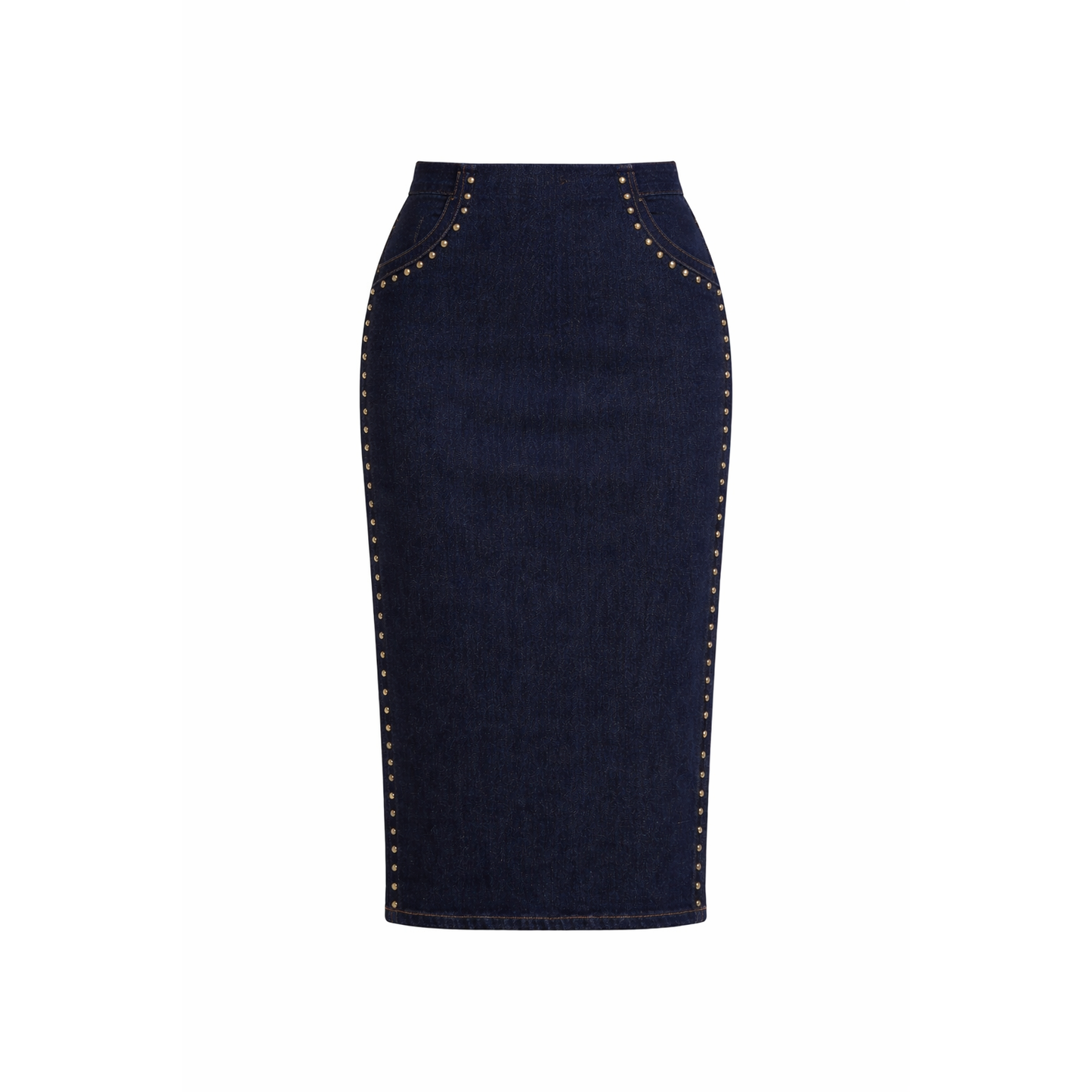 Blauwe Spijkerrok Met Split en Studs