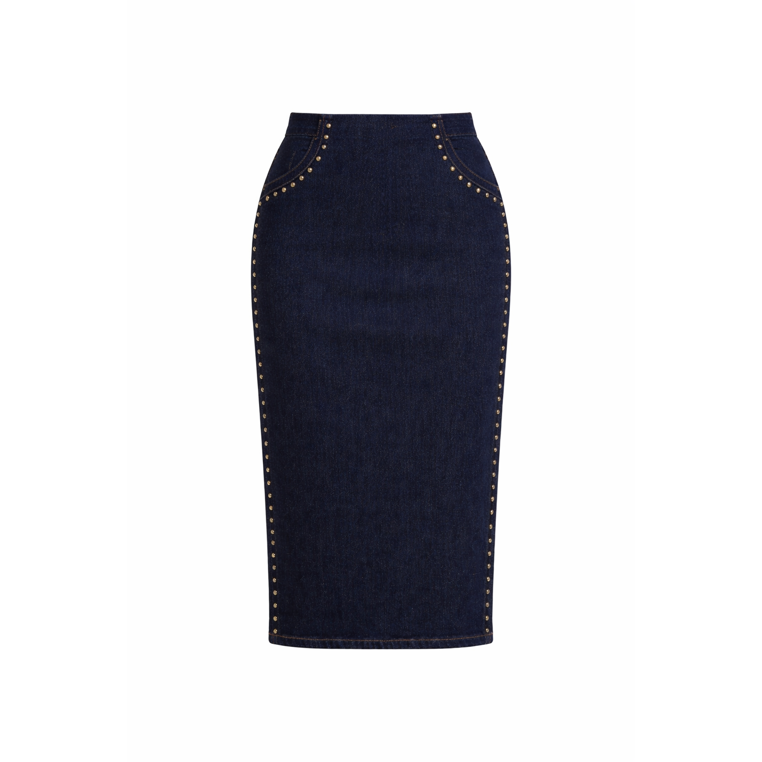 Blauwe Spijkerrok Met Split en Studs