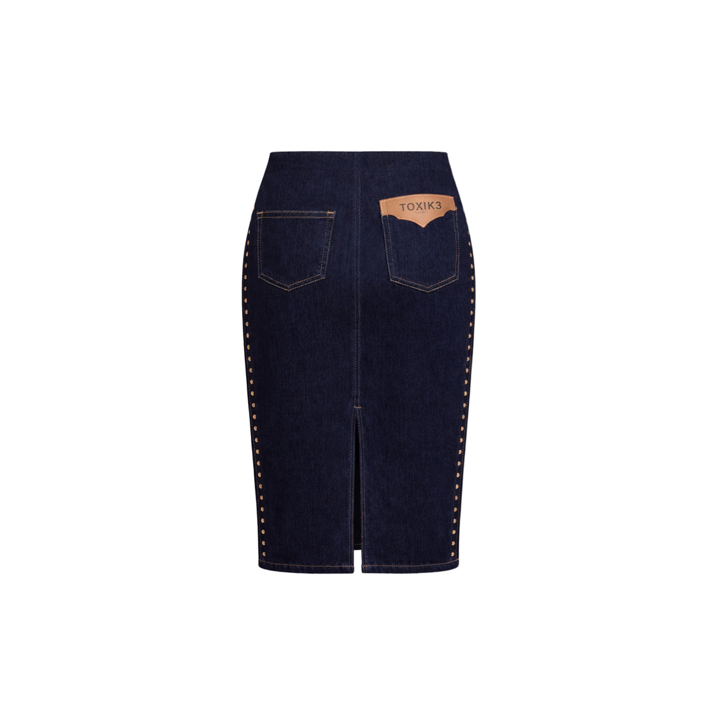 Blauwe Spijkerrok Met Split en Studs