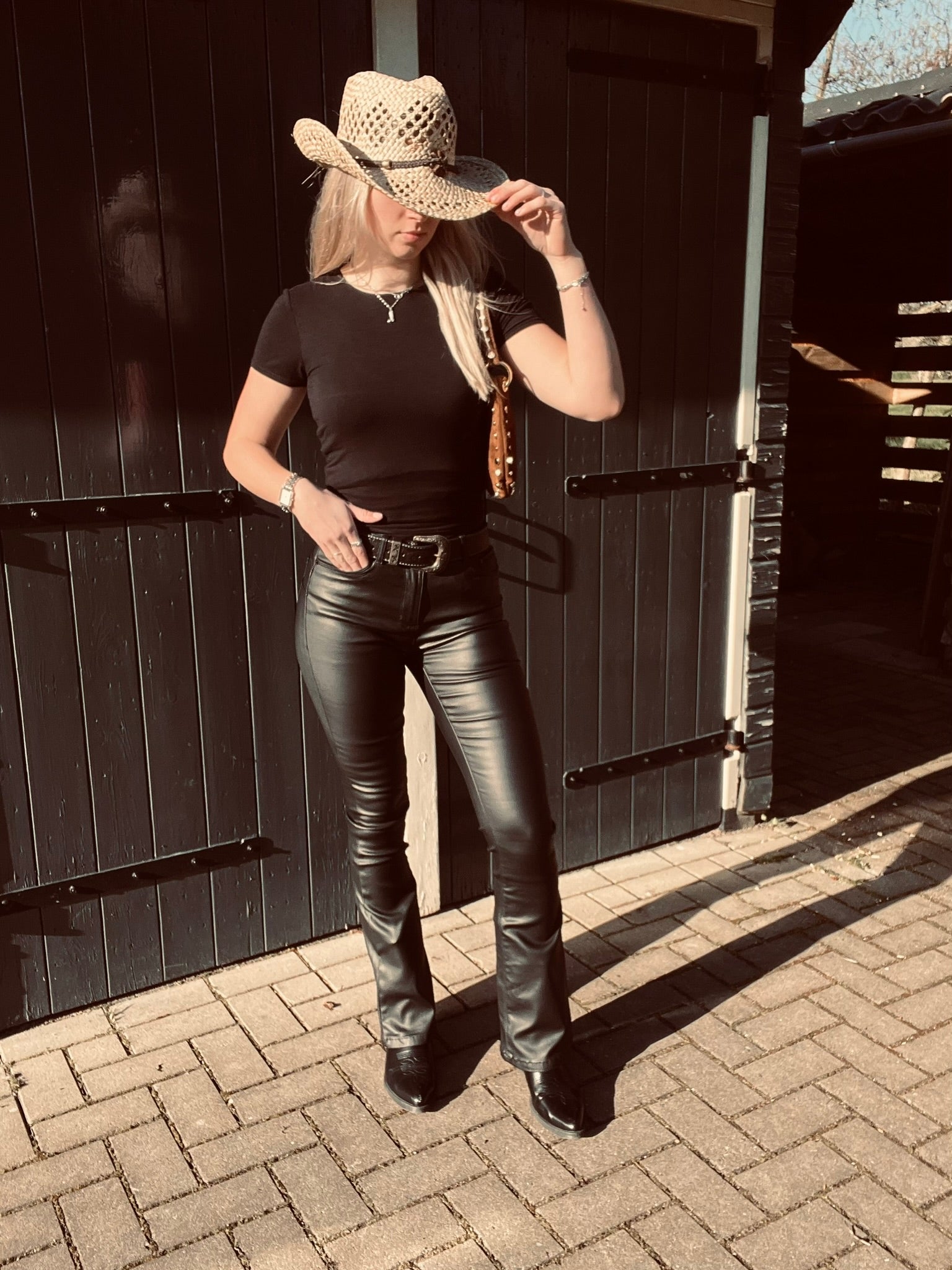 Leer Coated Flair Broek