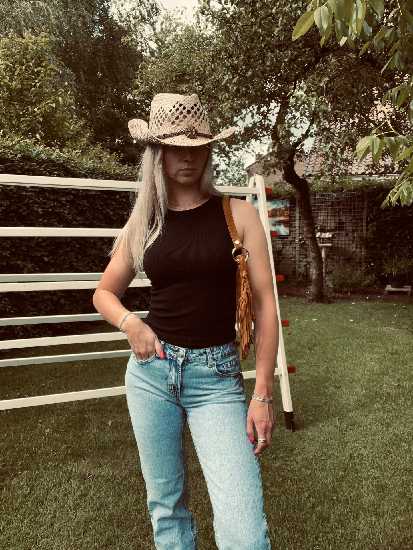 Mid Waist Straight Leg Jeans