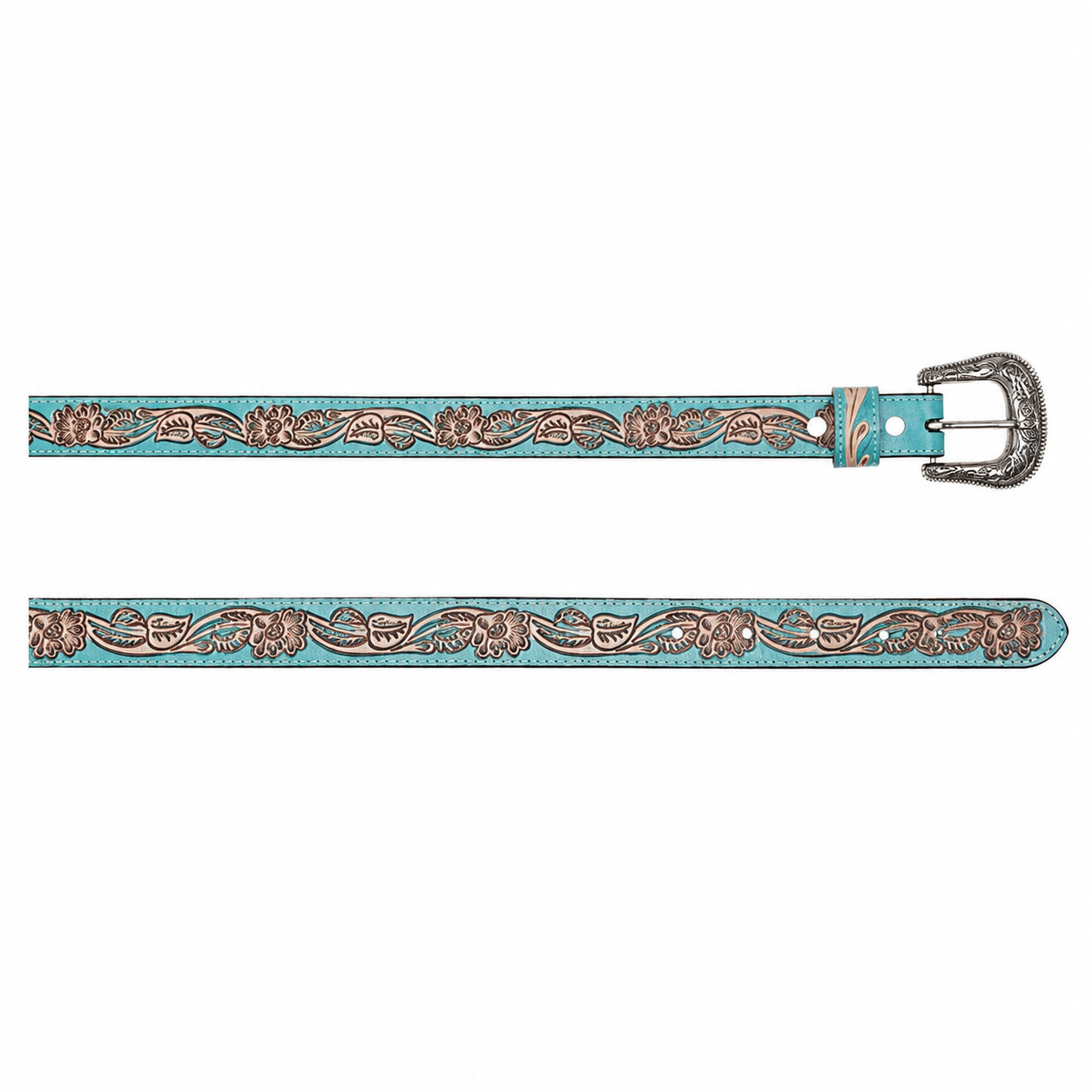 Turquoise Leren Riem