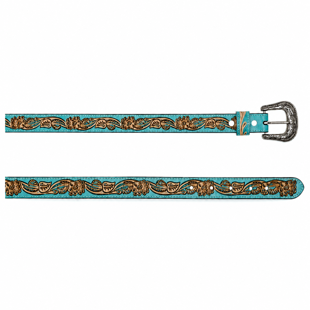 Turquoise Leren Riem