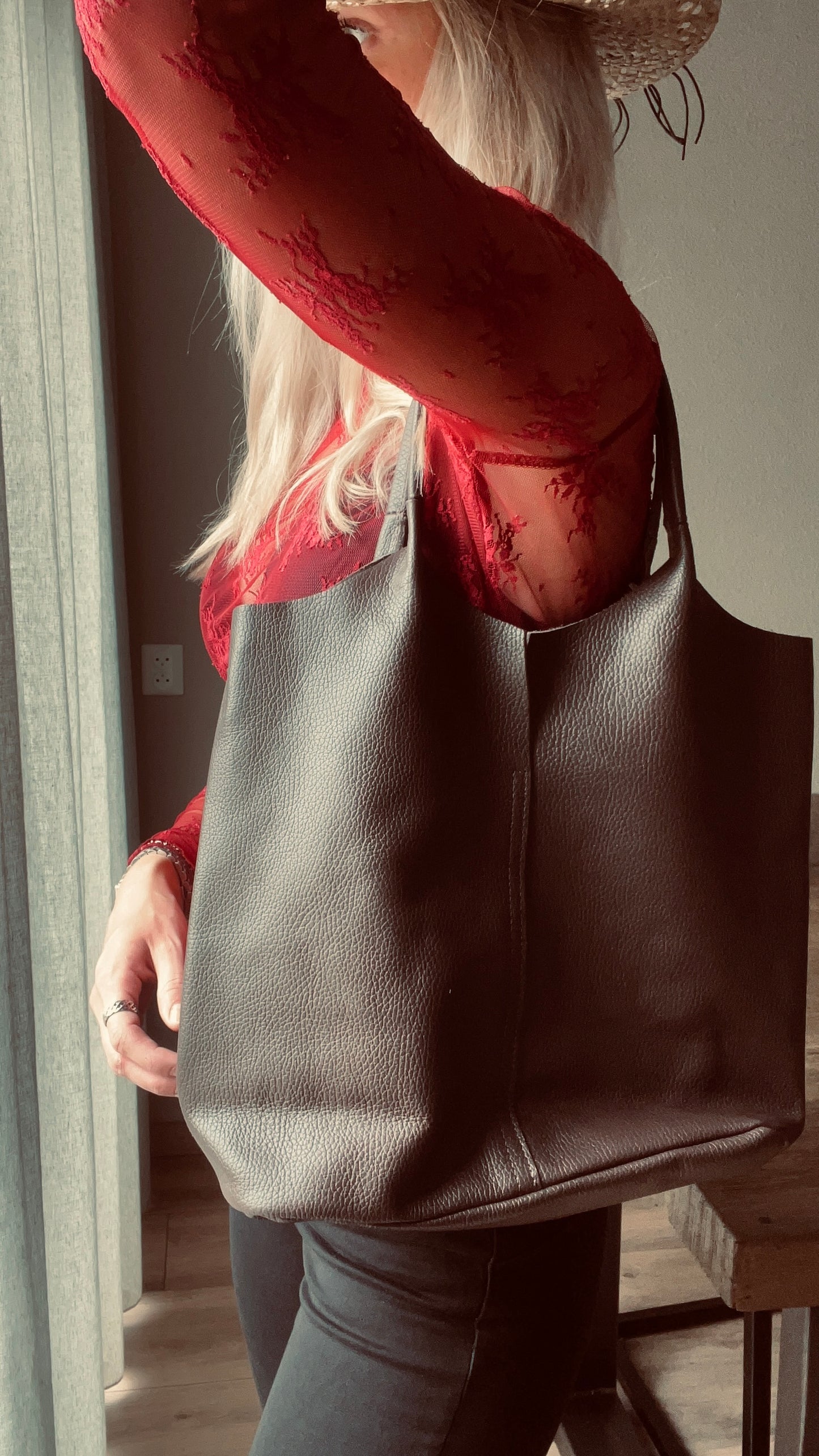 Bruine leren tas