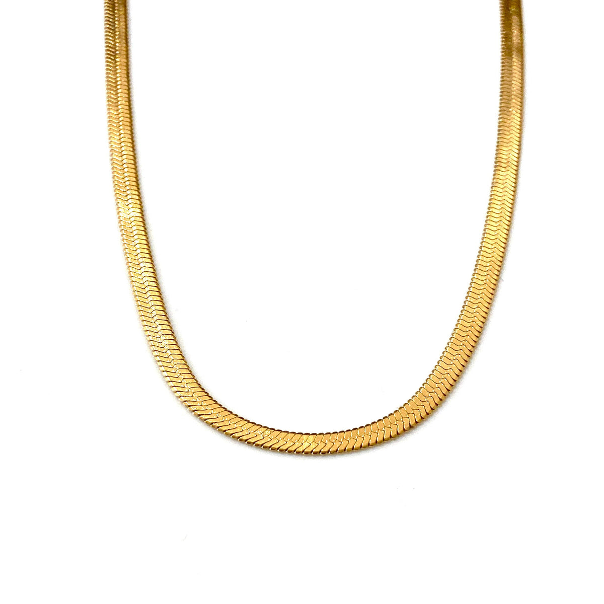 Platte Visgraat Ketting Goud