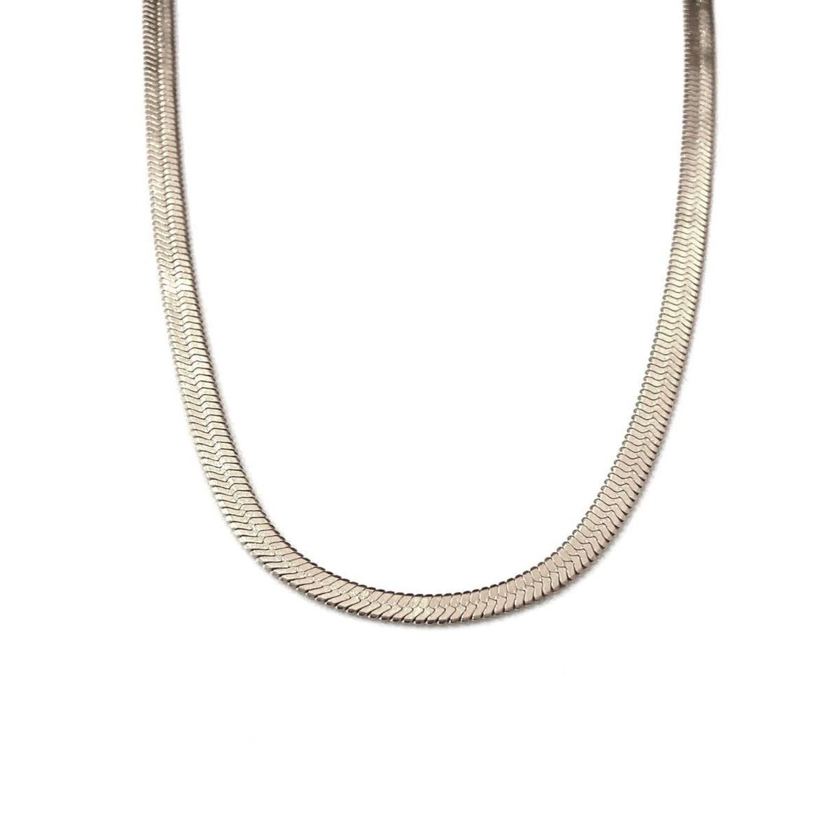 Platte Visgraat Ketting Zilver