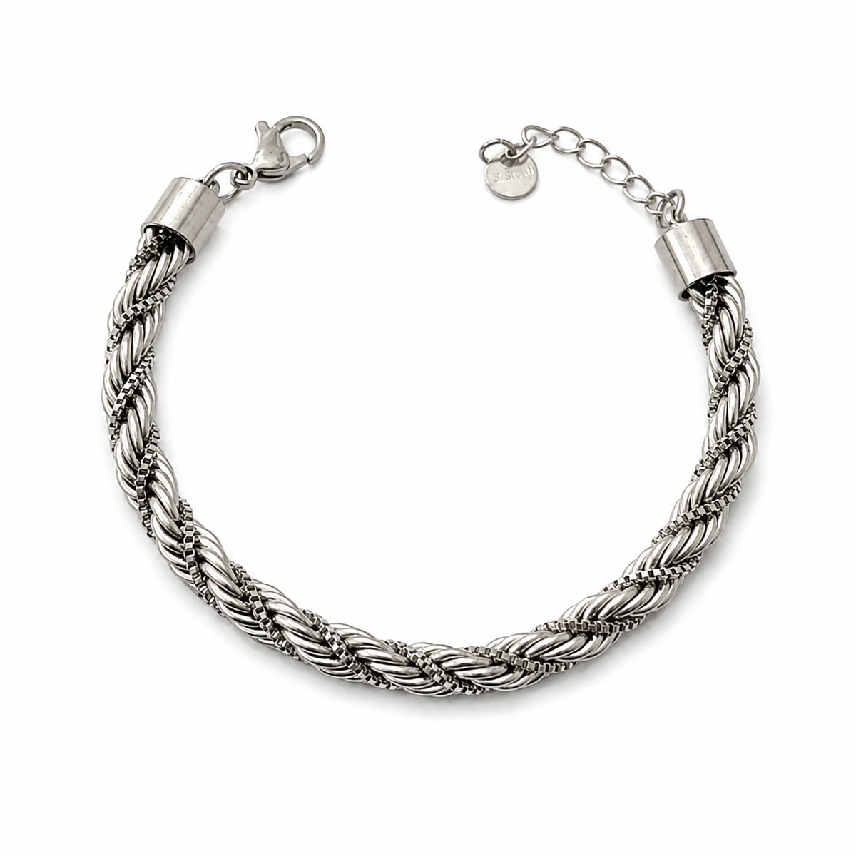Zilveren gevlochten armband
