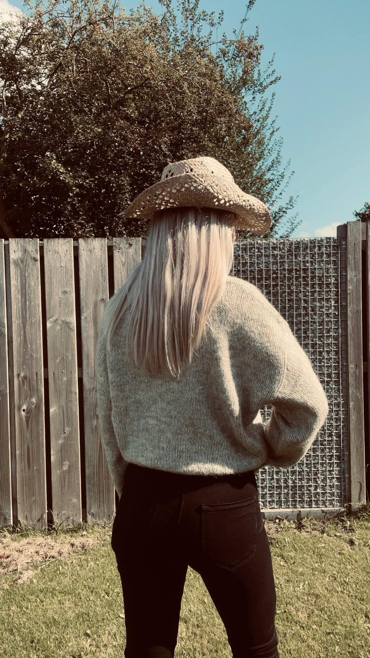 Grijze gebreide sweater