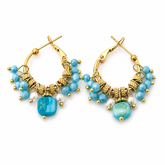 Turquoise oorringen
