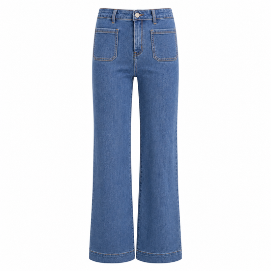Vintage Look Straight Leg Jeans