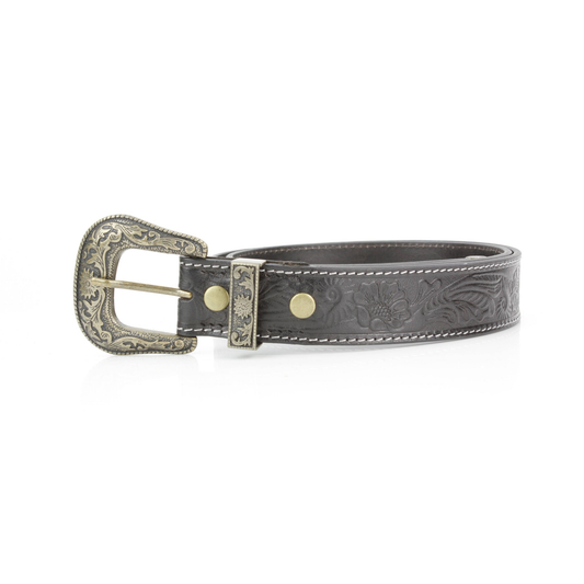 American Bison Zwarte Leren Riem