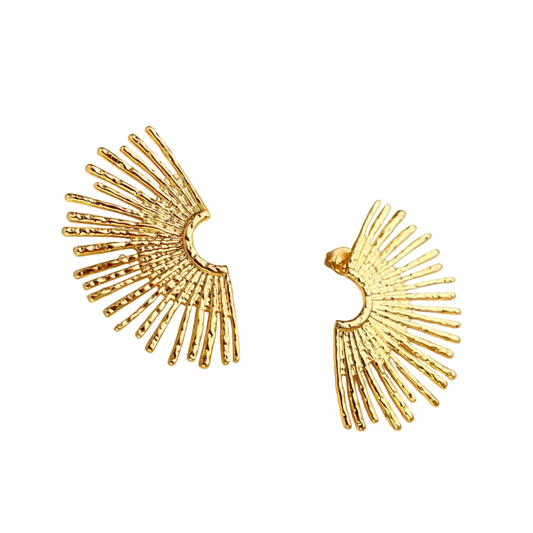 Gouden Oorbellen Met Stralenvorm