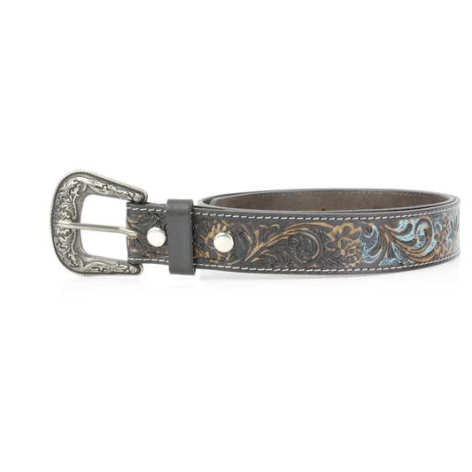 American Bison Leren Riem Met Turquoise Accenten